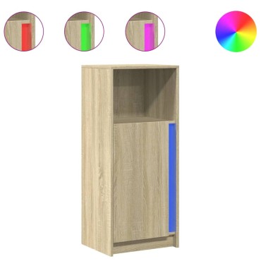 vidaXL Ντουλάπι με Φώτα LED Sonoma Δρυς 42,5x34x100cm Επεξ. Ξύλο 1 τεμ.