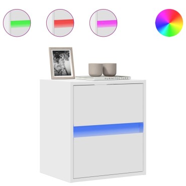 vidaXL Έπιπλο Τοίχου Τηλεόρασης με LED Λευκό 41x31x45cm