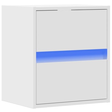vidaXL Έπιπλο Τοίχου Τηλεόρασης με LED Λευκό 41x31x45cm