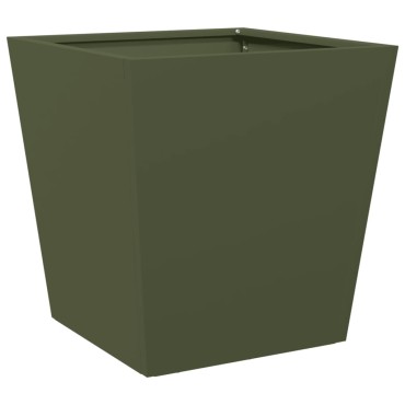 vidaXL Ζαρντινιέρες Κήπου 2 τεμ. Λαδί 40x40x40 εκ. από Ατσάλι