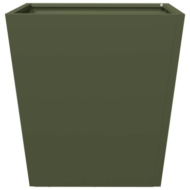 vidaXL Ζαρντινιέρες Κήπου 2 τεμ. Λαδί 40x40x40 εκ. από Ατσάλι