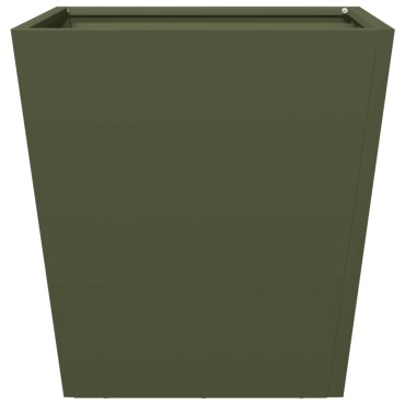 vidaXL Ζαρντινιέρες Κήπου 2 τεμ. Λαδί 40x40x40 εκ. από Ατσάλι