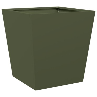 vidaXL Ζαρντινιέρες Κήπου 2 τεμ. Λαδί 40x40x40 εκ. από Ατσάλι