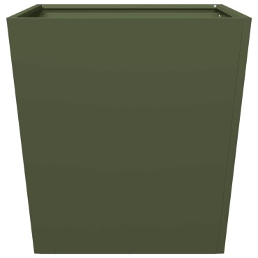 vidaXL Ζαρντινιέρες Κήπου 2 τεμ. Λαδί 50x50x50 εκ. από Ατσάλι