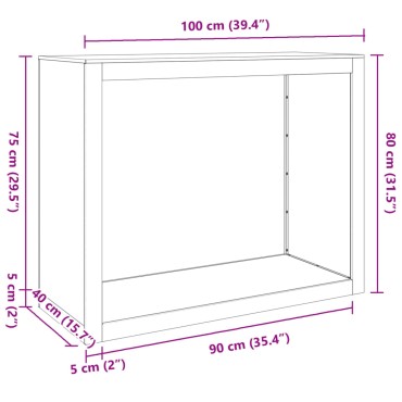 vidaXL Ραφιέρα Καυσόξυλων 100x40x80 εκ. από Ανοξείδωτο ατσάλι