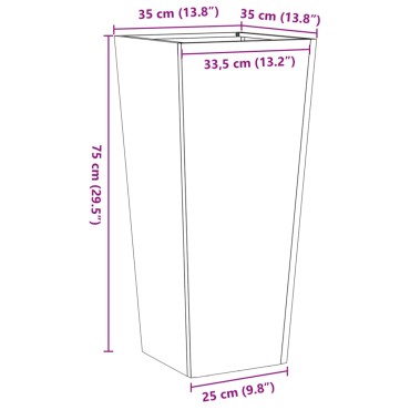 vidaXL Ζαρντινιέρα Κήπου Ανθρακί 35x35x75 εκ από Ατσάλι