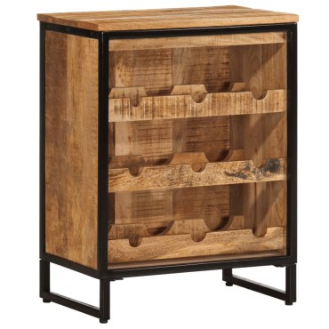 vidaXL Ραφιέρα Κρασιών για 9 Μπουκάλια 55x33x70cm Μασίφ Ξύλο Μάνγκο 1 τεμ.