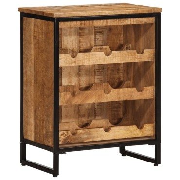 vidaXL Ραφιέρα Κρασιών για 9 Μπουκάλια 55x33x70cm Μασίφ Ξύλο Μάνγκο 1 τεμ.