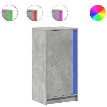 vidaXL Ντουλάπι με Φώτα LED Γκρι Σκυρ. 42,5x34x85cm Επεξ. Ξύλο 1 τεμ.