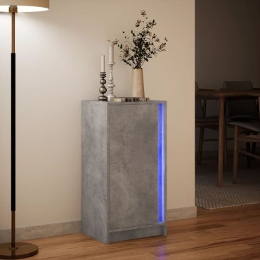 vidaXL Ντουλάπι με Φώτα LED Γκρι Σκυρ. 42,5x34x85cm Επεξ. Ξύλο 1 τεμ.