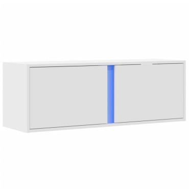 vidaXL Έπιπλο Τοίχου Τηλεόρασης με LED Λευκό 100x31x35cm
