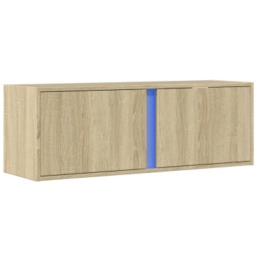 vidaXL Έπιπλο Τοίχου Τηλεόρασης με LED Sonoma Δρυς 100x31x35cm