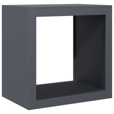 vidaXL Ράφι Καυσόξυλων Ανθρακί 60x40x60 εκ. Ατσάλινο
