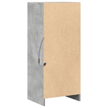 vidaXL Ντουλάπι με Φώτα LED Γκρι Σκυρ. 42,5x34x100cm Επεξ. Ξύλο 1 τεμ.