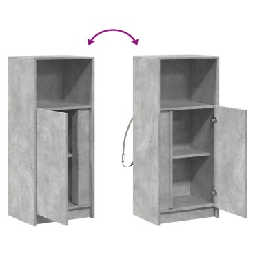 vidaXL Ντουλάπι με Φώτα LED Γκρι Σκυρ. 42,5x34x100cm Επεξ. Ξύλο 1 τεμ.