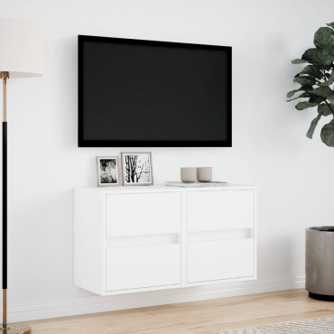 vidaXL Έπιπλα Τοίχου Τηλεόρασης με LED 2 τεμ. Λευκά 41x31x45cm