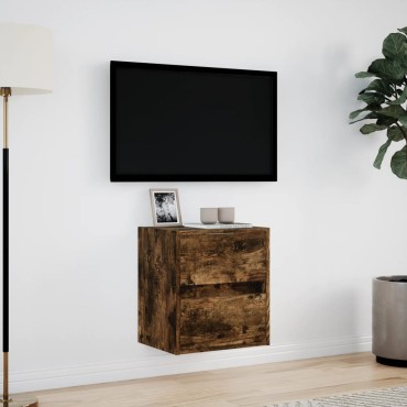 vidaXL Έπιπλο Τοίχου Τηλεόρασης με LED Καπνιστή Δρυς 41x31x45cm