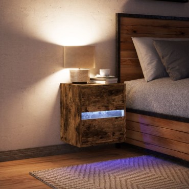 vidaXL Έπιπλο Τοίχου Τηλεόρασης με LED Καπνιστή Δρυς 41x31x45cm