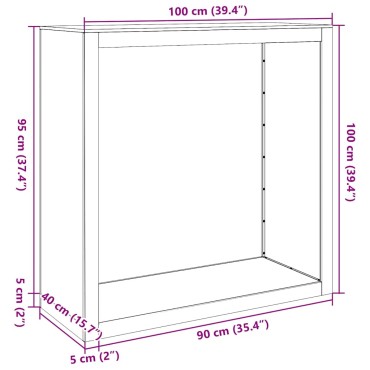 vidaXL Ράφι Καυσόξυλων 100x40x100 εκ. Γαλβανιζέ Ατσάλι