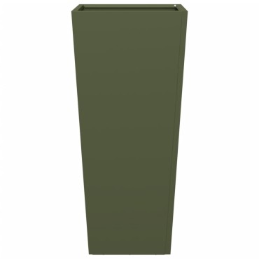 vidaXL Ζαρντινιέρες Κήπου 2 τεμ. Λαδί 35x35x75 εκ. από Ατσάλι