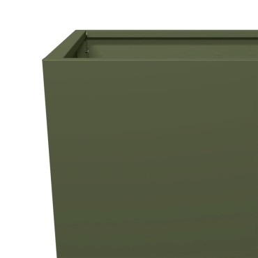 vidaXL Ζαρντινιέρες Κήπου 2 τεμ. Λαδί 35x35x75 εκ. από Ατσάλι