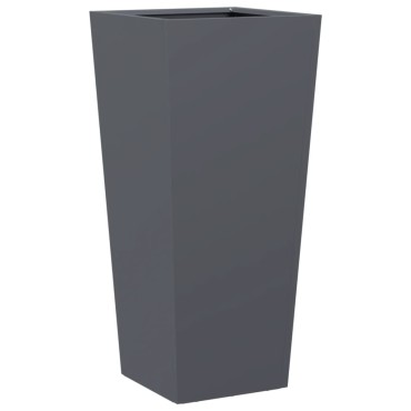 vidaXL Ζαρντινιέρες Κήπου 2 τεμ. Ανθρακί 35x35x75 εκ. από Ατσάλι
