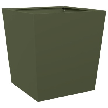 vidaXL Ζαρντινιέρα Κήπου Λαδί 50x50x50 εκ. από Ατσάλι