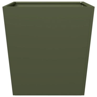 vidaXL Ζαρντινιέρα Κήπου Λαδί 50x50x50 εκ. από Ατσάλι