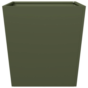 vidaXL Ζαρντινιέρα Κήπου Λαδί 50x50x50 εκ. από Ατσάλι