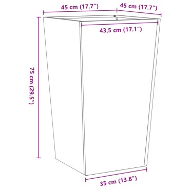 vidaXL Ζαρντινιέρα Κήπου 45x45x75 εκ. Ανοξείδωτο Ατσάλι