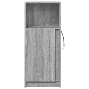vidaXL Ντουλάπι με Φώτα LED Γκρι Sonoma 42,5x34x100cm Επεξ. Ξύλο 1 τεμ.