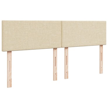 vidaXL Κρεβάτι Boxspring με Στρώμα Κρεμ 200x200cm Υφασμάτινο 1 τεμ. - Διπλό