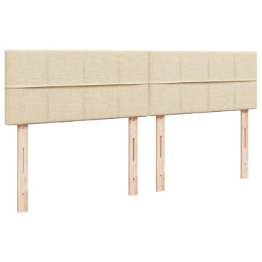 vidaXL Κρεβάτι Boxspring με Στρώμα Κρεμ 200x200cm Υφασμάτινο 1 τεμ. - Διπλό