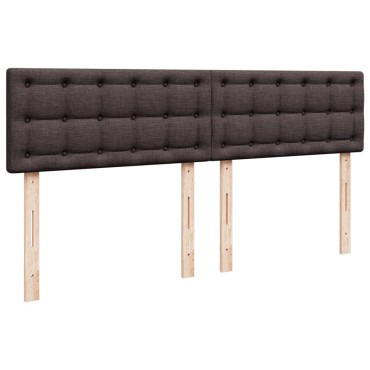 vidaXL Κρεβάτι Boxspring με Στρώμα Σκούρο Καφέ 200x200 εκ. Υφασμάτινο