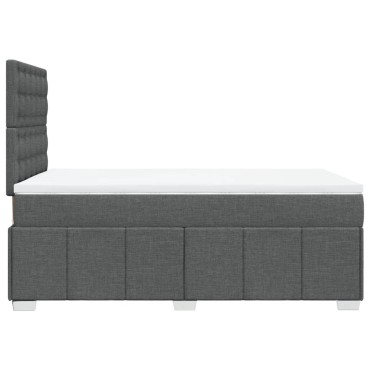 vidaXL Κρεβάτι Boxspring με Στρώμα Σκούρο Γκρι 120x200 εκ. Υφασμάτινο