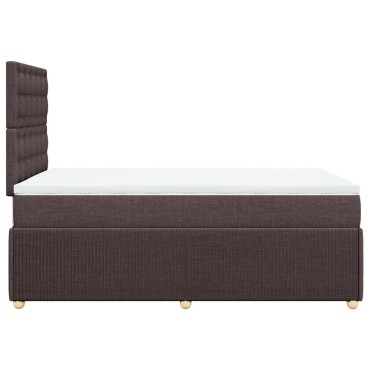 vidaXL Κρεβάτι Boxspring με Στρώμα Σκούρο Καφέ 120x190 εκ Υφασμάτινο