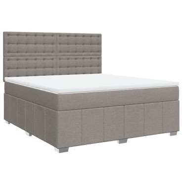 vidaXL Κρεβάτι Boxspring με Στρώμα Taupe 180x200 εκ. Υφασμάτινο