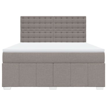 vidaXL Κρεβάτι Boxspring με Στρώμα Taupe 180x200 εκ. Υφασμάτινο