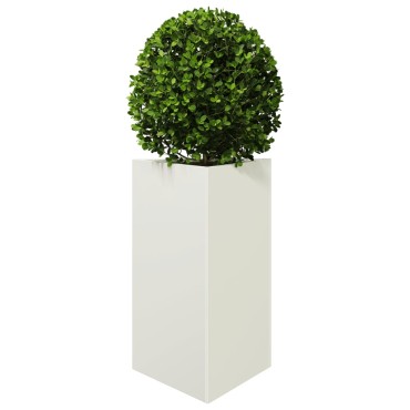 vidaXL Ζαρντινιέρα Κήπου Λευκό Τρίγωνο 50x43x75 εκ. από Ατσάλι