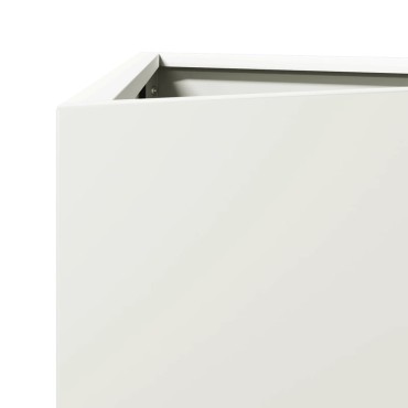 vidaXL Ζαρντινιέρα Κήπου Λευκό Τρίγωνο 50x43x75 εκ. από Ατσάλι