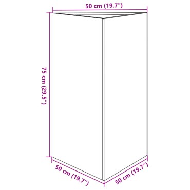 vidaXL Ζαρντινιέρα Κήπου Λευκό Τρίγωνο 50x43x75 εκ. από Ατσάλι