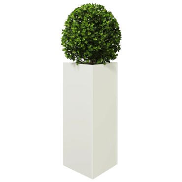 vidaXL Ζαρντινιέρα Κήπου Λευκή Τρίγωνο 40x34,5x70εκ από Ατσάλι