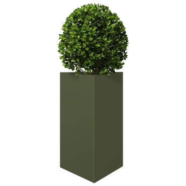 vidaXL Ζαρντινιέρες Κήπου 2 τεμ. Λαδί Τρίγωνο 50x43x75 εκ. από Ατσάλι