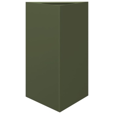 vidaXL Ζαρντινιέρες Κήπου 2 τεμ. Λαδί Τρίγωνο 50x43x75 εκ. από Ατσάλι