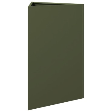 vidaXL Ζαρντινιέρες Κήπου 2 τεμ. Λαδί Τρίγωνο 50x43x75 εκ. από Ατσάλι