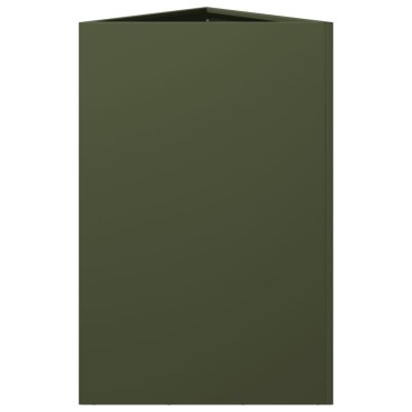 vidaXL Ζαρντινιέρες Κήπου 2 τεμ. Λαδί Τρίγωνο 50x43x75 εκ. από Ατσάλι