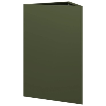 vidaXL Ζαρντινιέρες Κήπου 2 τεμ. Λαδί Τρίγωνο 50x43x75 εκ. από Ατσάλι