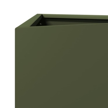 vidaXL Ζαρντινιέρες Κήπου 2 τεμ. Λαδί Τρίγωνο 50x43x75 εκ. από Ατσάλι