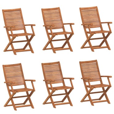 vidaXL Καρέκλες Κήπου Πτυσσόμενες 6 τεμ. 57x66x95cm Μασίφ Ακακία