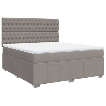 vidaXL Κρεβάτι Boxspring με Στρώμα Taupe 180x200 εκ. Υφασμάτινο